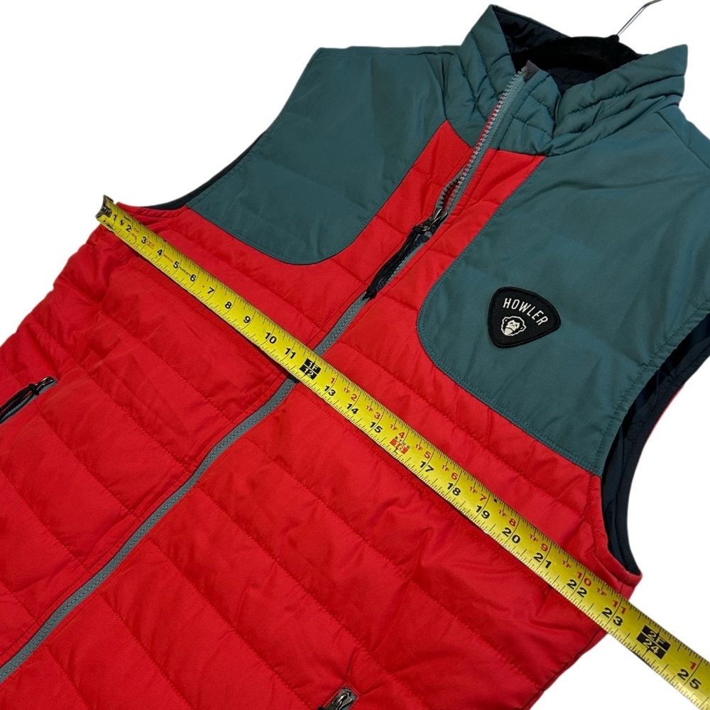 Howler Brothers Merlin Vest Men’s L Lightweight Quilted Red Grayish Green NWOT - Picture 13 of 15